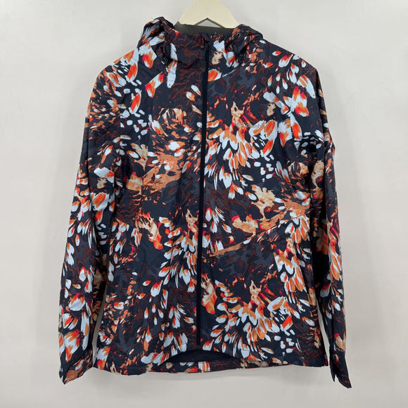 women Columbia Patterned Rain Jacket Gray & Orange Jacket M