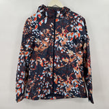 women Columbia Patterned Rain Jacket Gray & Orange Jacket M