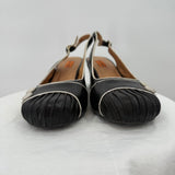 women Miz Mooz Round Toe Leather Slingback Heels Black and White Shoes 9