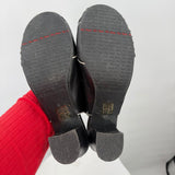 women Miz Mooz Round Toe Leather Slingback Heels Black and White Shoes 9