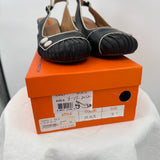 women Miz Mooz Round Toe Leather Slingback Heels Black and White Shoes 9