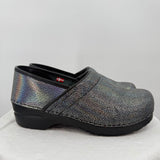 women Sanita Holographic Clogs Silver Rainbow Shoes 40/9.5