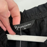 women Pretty Garden NWT Swiss Dot Pleated Sleeveless Black Dress XL