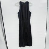 women Pretty Garden NWT Swiss Dot Pleated Sleeveless Black Dress XL