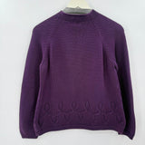 women Foxcroft 100% Cotton Pullover Purple Sweater M