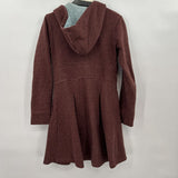 women Rebe Hooded Terry Princess Coat Maroon Coat XS