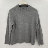 women Quince Cashmere Crewneck Gray Sweater S