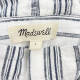 women Madewell Striped Paperbag White & Navy Blue Pants 6