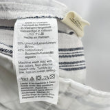 women Madewell Striped Paperbag White & Navy Blue Pants 6