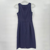 women J. Crew NWT Merchantile Polka Dot Pencil Navy Blue Dress 00