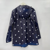 women Loft Polka Dot Rain Coat Navy Blue Jacket XXS