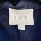 women Loft Polka Dot Rain Coat Navy Blue Jacket XXS