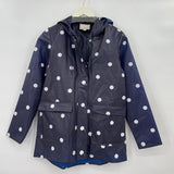 women Loft Polka Dot Rain Coat Navy Blue Jacket XXS