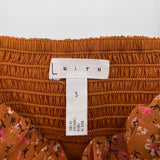 women Leith - Anthro Floral Mini Burnt Orange Dress S