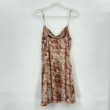 women House of Harlow 1960 Snakeskin Slip Mini Brown Dress M
