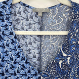 women Habitat Mixed Print Sleeveless Blue Dress XS