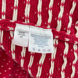 women Lands End 1/4 Zip Cotton Fair Isle Red Sweater L