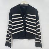 women Rails NWT Geneva Cardigan Black Oatmeal Stripe Sweater XXS