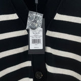 women Rails NWT Geneva Cardigan Black Oatmeal Stripe Sweater XXS