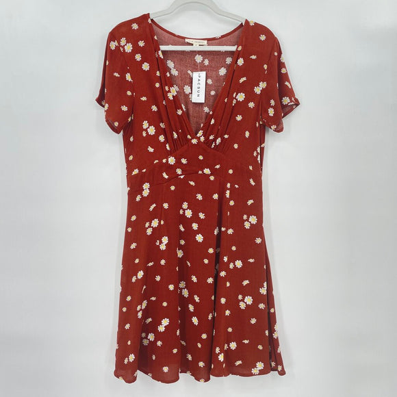 women Pacsun NWT Daisy Print Rust Dress M