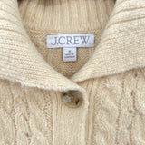 women J. Crew Cable Knit Cardigan Cream Sweater M