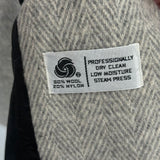 women Liz Baker Vintage Wool Blend Herringbone Gray Coat 22W