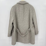 women Liz Baker Vintage Wool Blend Herringbone Gray Coat 22W