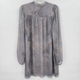 Wilfred Molly Mini Long Sleeve Dusty Peach/Granite Blue Dress M