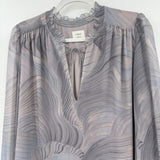 Wilfred Molly Mini Long Sleeve Dusty Peach/Granite Blue Dress M