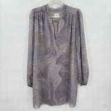 Wilfred Molly Mini Long Sleeve Dusty Peach/Granite Blue Dress M