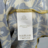 women Boden Floral Print Long Sleeve Knit Yellow and Navy Blue Dress 8R