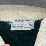 women Vintage Fair Isle Green Sweater M