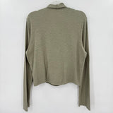 women Cut Loose Cropped Wrap Sage Green Knit Top XL