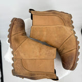 women Sorel Lea Wedge Boot Brown Shoes 9