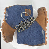 women Sorel Lexie Wedge Boot Blue and Brown Shoes 9