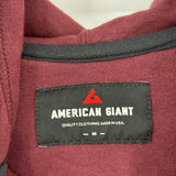 men American Giant Full Zip Hoodie M Sweatshirt Maroon