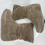 women Fit Flop Crush Suede Slouch Boots Stone Gray Shoes 6