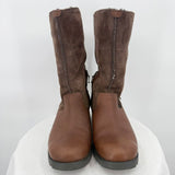 women Ugg Leather and Suede Boots Brown Shoes 7