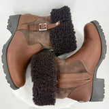 women Ugg Leather and Suede Boots Brown Shoes 7