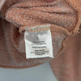 women Hippie Rose Acid Wash Quarter Zip Coral Sweatshirt L