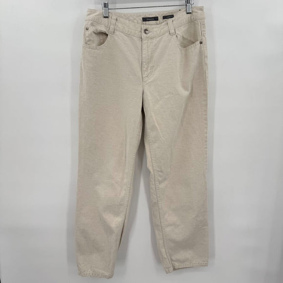 women Liz Claiborne Straight Leg Cream Jeans 12P