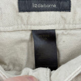 women Liz Claiborne Straight Leg Cream Jeans 12P