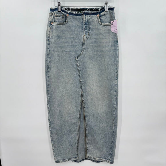 women Wild Fable NWT Denim Midi Blue Skirt 2