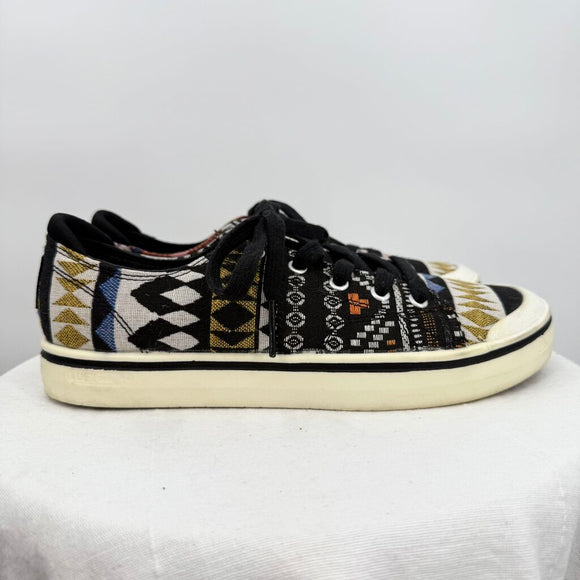 women Keen Geometric Print Canvas Sneakers Black Multi Shoes 8.5