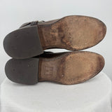 women Frye Wyatt Short Harness Leather Boot Dark Brown Shoes 8