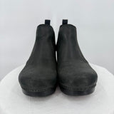 women Dansko Slip-On Leather Ankle Boot Black Shoes 39/8.5