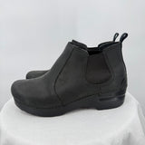 women Dansko Slip-On Leather Ankle Boot Black Shoes 39/8.5
