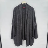 women Jessica London Wool Blend Open Cardigan Charcoal Heather Sweater 22/24/3X