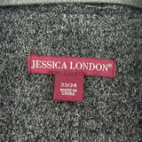 women Jessica London Wool Blend Open Cardigan Charcoal Heather Sweater 22/24/3X