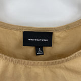 women Who What Wear Solid Cotton Blouse Tan Woven Top S